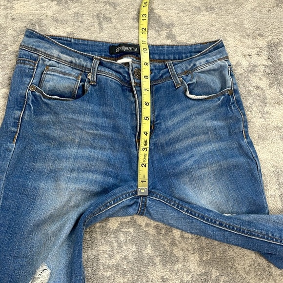 April Jeans Juniors Distressed Skinny Mid Rise Sz 3 - Picture 6 of 11